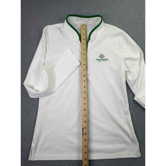 Tory Burch Sport x Augusta National Womens M 1/4 Zip Pullover White Green Golf - Picture 8 of 8